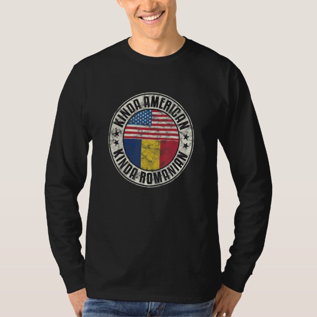 Dual Citizenship American Romanian Romania Usa Fla T-Shirt (Vorderseite)