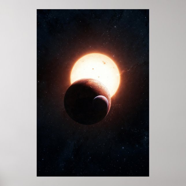 Dual Eclipse Over Red Planet – Cosmic Alignment in Poster (Vorne)