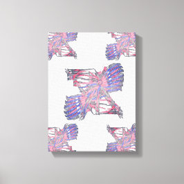 Dual Entities Pink and Blue Abstract Canvas Leinwanddruck