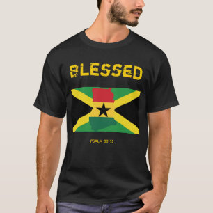 Dual Heritage Christlich   JAMAICA   GHANA-Flagge T-Shirt
