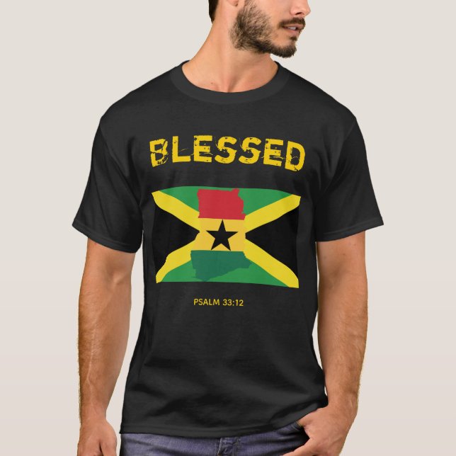 Dual Heritage Christlich | JAMAICA | GHANA-Flagge T-Shirt (Vorderseite)