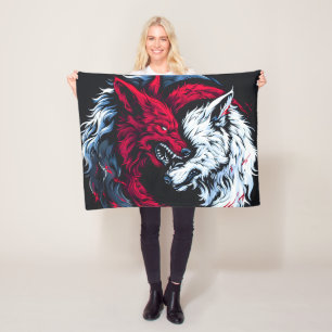Dual Wild Lunar Wolf Fleecedecke