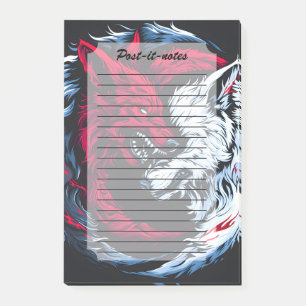 Dual Wild Lunar Wolf Post-it Klebezettel