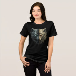 Dual Wolf Spirits – Light & Dark Totem Art Tri-Blend Shirt