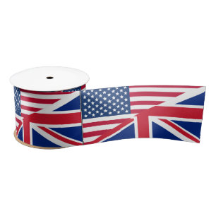 Dualbürger Amerikanisch-Britische Flagge Ribbon Satinband