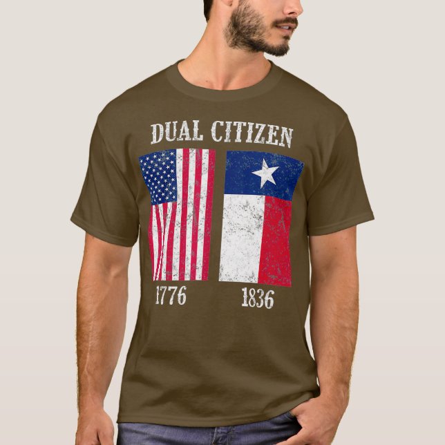 Duale Bürger der USA und Teas-Staatsstolz T-Shirt (Vorderseite)