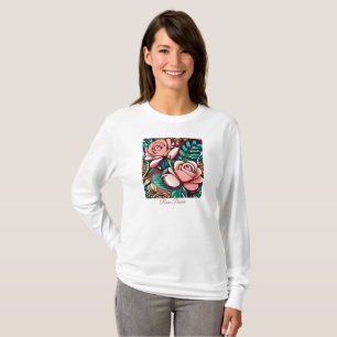 Duale Rose: Eine spektakuläre Blumenübereinkunft T-Shirt