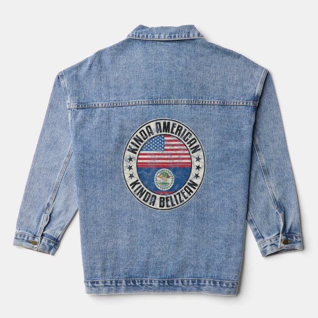 Duale Staatsbürgerschaft American Belizean Belize  Jeansjacke (Rückseite)