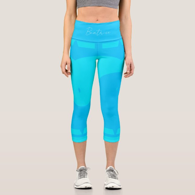 Dualität | Blues Yoga Capri Leggings (Vorderseite)