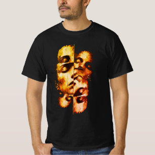 Dualität in Gold - Abstraktes, modernes Portrait T-Shirt