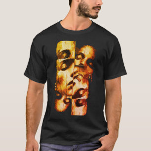 Dualität in Gold - Abstraktes, modernes Portrait T-Shirt
