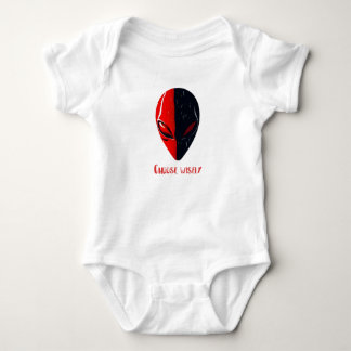 Dualitätsmaske – Rotes und schwarzes minimalistisc Baby Strampler