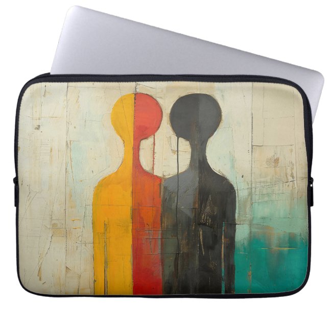 Duality – Abstract Figures of Light and Shadow Laptopschutzhülle (Vorderseite)