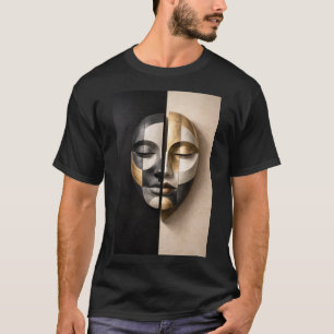 Duality Mask – Moderne geometrische abstrakte Gesi T-Shirt