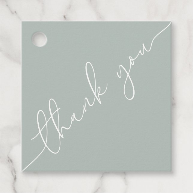 Dualseitige Babydusche Danke Square Gefälligkeitst Geschenkanhänger (Vorderseite)