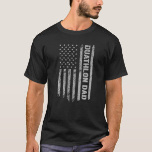 Duathlon Vater America Us Flag Patriot Vintag T-Shirt