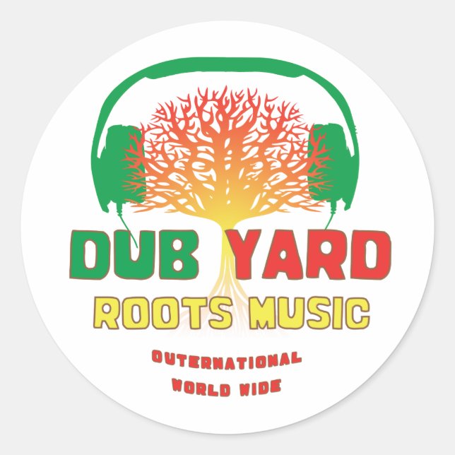 Dub Yard Roots Music Runder Aufkleber (Vorderseite)