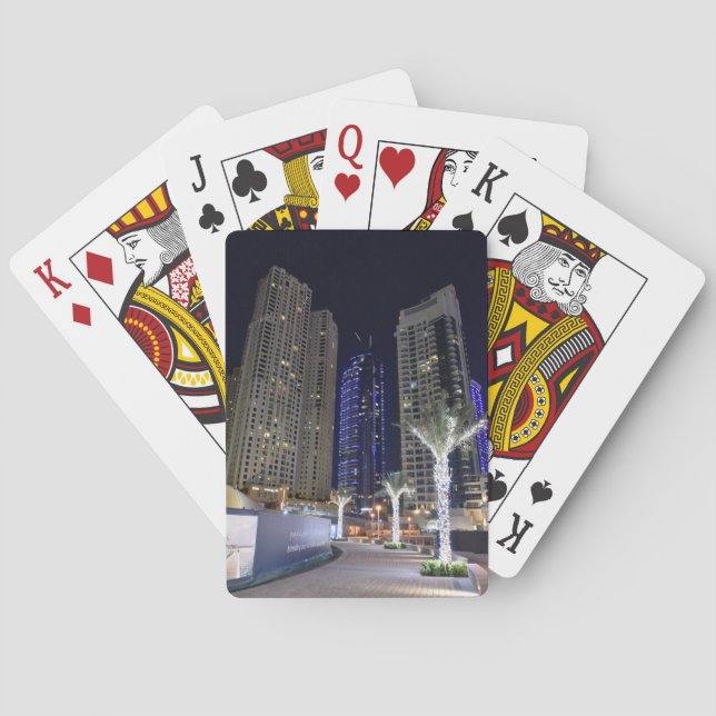 Dubai-Architektur nachts Spielkarten (Rückseite)