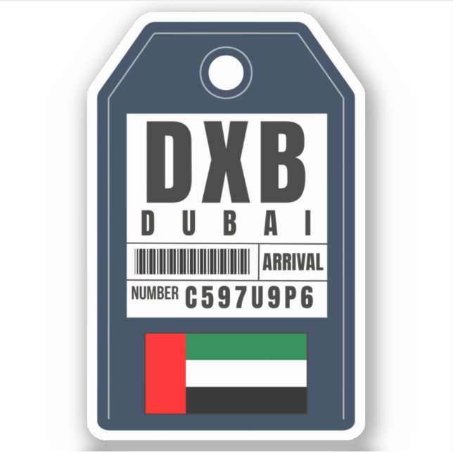Dubai Boarding Pass - Vereinigte Arabische Emirate Aufkleber (Vorderseite)