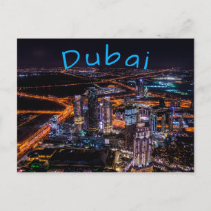 Dubai City Lights Night Time Postkarte