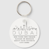 Dubai City Stylized Skyline Custom Slogan Schlüsse