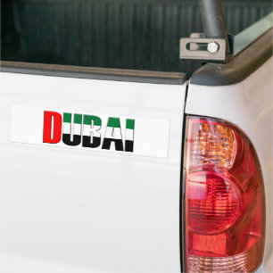 Dubai City UAE Flaggenfarben Typografie Autoaufkleber