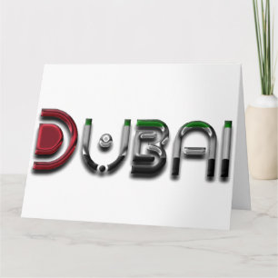Dubai City VAE Flaggenfarben Typografie Karte