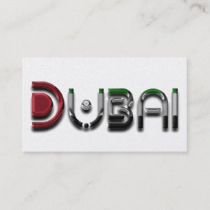 Dubai City VAE Flaggenfarben Typografie Visitenkarte