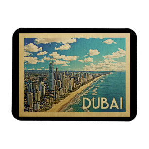 Dubai Coast Vintage Travel Magnet