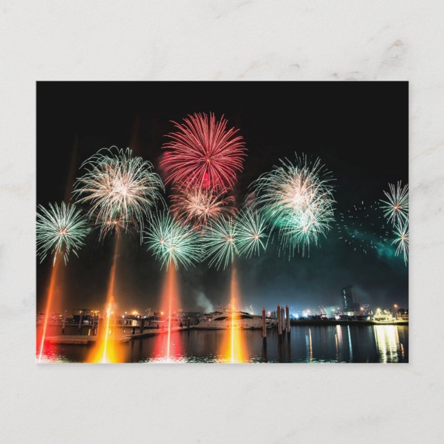 Dubai-Feuerwerk Postkarte (Vorderseite)
