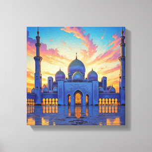 Dubai Grand Mosque UAE Sunset Leinwanddruck