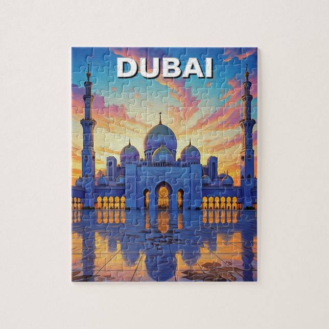 Dubai Grand Mosque UAE Sunset Puzzle (Vertikal)