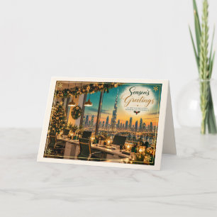 Dubai Green Gold Büro Weihnachtsgrüße Karte
