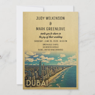 Dubai-Hochzeitseinladung Vintage Mitte des Jahrhun Einladung