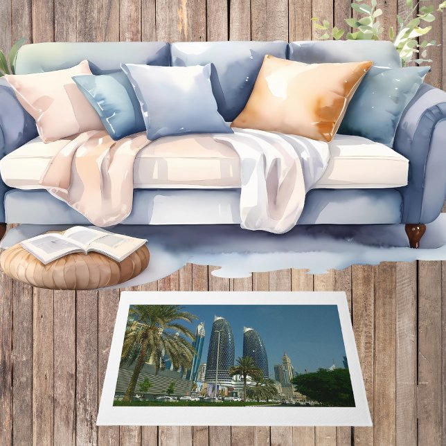 Dubai Landschaft Wolkenkratzer blauen Sky Palm Doo Fußmatte (Dubai Scenery Skyscrapers blue Sky Palm Door Mat)