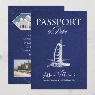 Dubai-Leder-Passport Save-the-Date Einladung