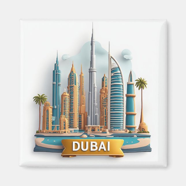 🧲 Dubai Luxus-Urlaubsziel Erinnerung 🌆 Magnet (Vorne)