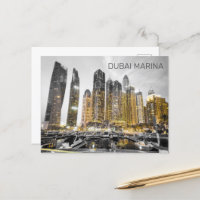 Dubai Marina City UAE Skyline Vintag Panorama