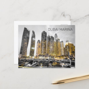 Dubai Marina City UAE Skyline Vintag Panorama Postkarte
