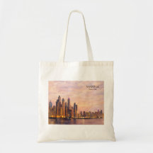 Dubai Marina Skyline Aquarell Stadtlichter Reise