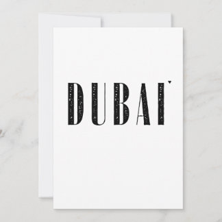 Dubai - minimalistische Typografie-Karte Karte