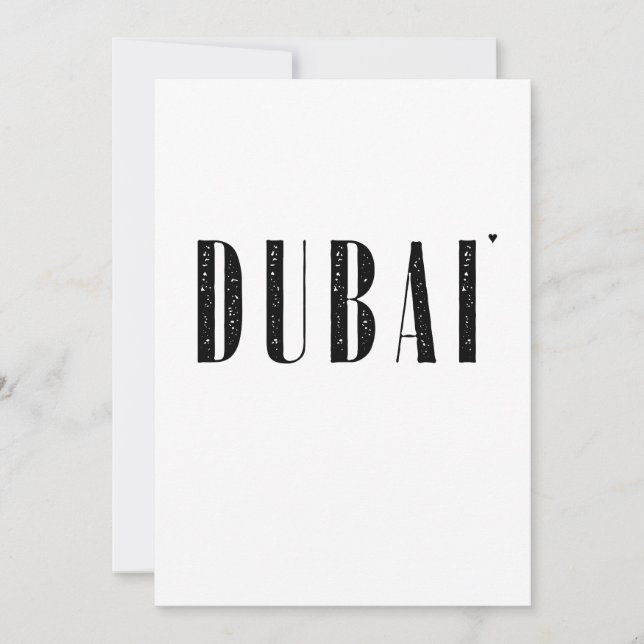Dubai - minimalistische Typografie-Karte Karte (Vorderseite)