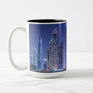 Dubai moderne Wolkenkratzer Corniche Zweifarbige Tasse