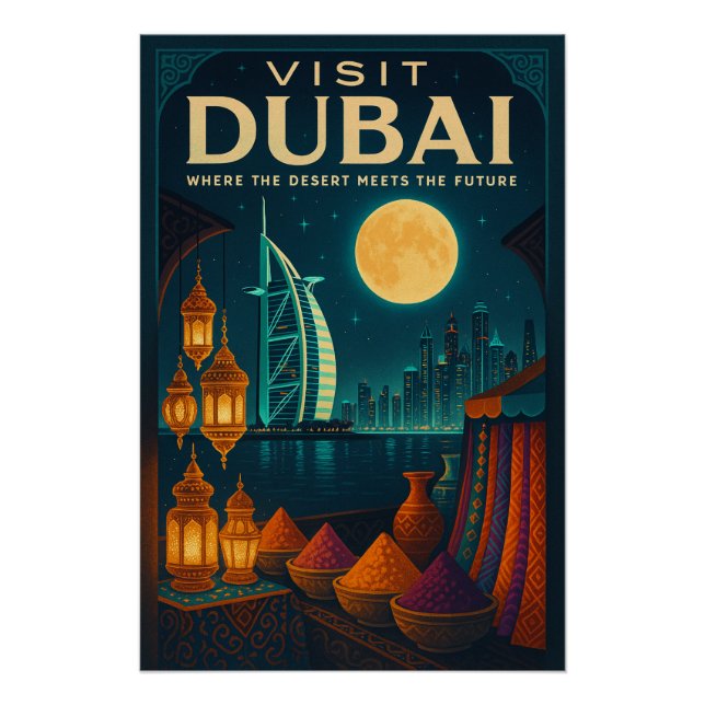 Dubai nachts poster (Vorderseite)
