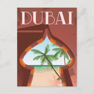 Dubai-Palast-Reiseposter Postkarte