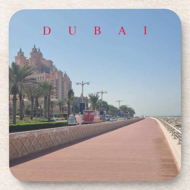 Dubai Palm Jumeirah Boardwalk View Untersetzer (Vorderseite)