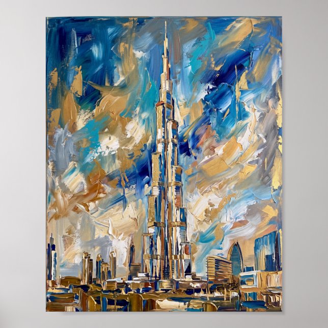 Dubai Poster Luxus Abstracte Ölgemälde (Vorne)