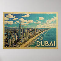 Dubai Poster Vintage Reisen Art