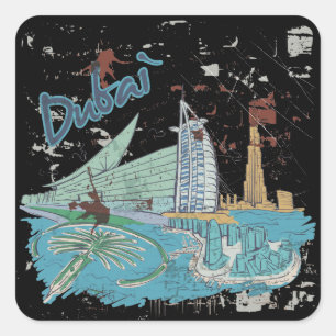 Dubai Quadratischer Aufkleber