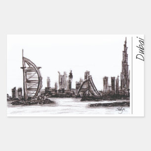 Dubai Rechteckiger Aufkleber